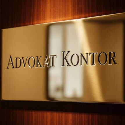 Advokat kontor - Messing skilt - graveret - Effektiv skiltning af flexskilte