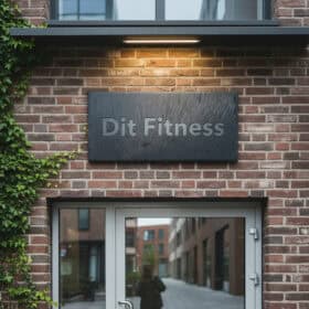 Skifferskilt til gym/fitness center