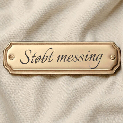 støbt messingskilt