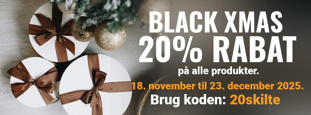 Black Friday/Black Xmas tilbud til skilte fra Flexskilte.dk
