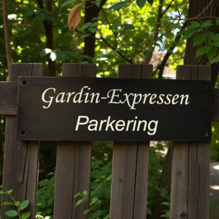 Bruneret messingskilte til virksomhed